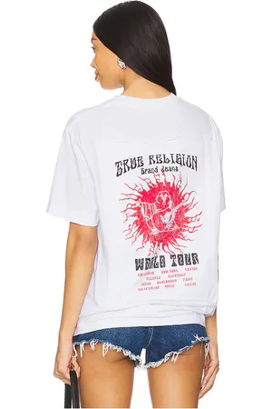 True Religion Short Sleeve Applique Blazing Tour Tee in . Size M, S, XL/1X, XXL/2X.
