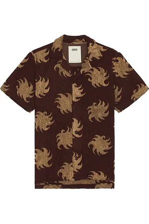 Oas Mocha Ember Cuba Terry Shirt in . Size M, S, XL/1X.