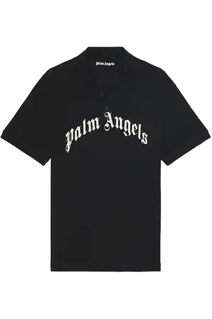 Palm Angels Curved Logo Short Sleeve Polo in . Size M, S, XL/1X.