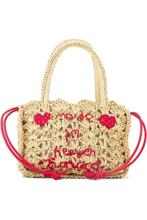 Fiorucci Made in Heaven Strawberry Raffia Mini Bag in .
