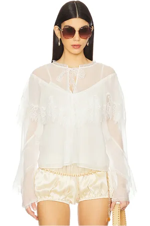 LOVESHACKFANCY Afton Blouse in . Size S, XL, XS.