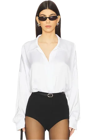 Norma Kamali Super Oversized Boyfriend NK Shirt Bodysuit in . Size M, S, XL.