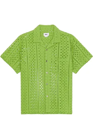 Obey Ayers Woven Eyelet Shirt in . Size M.