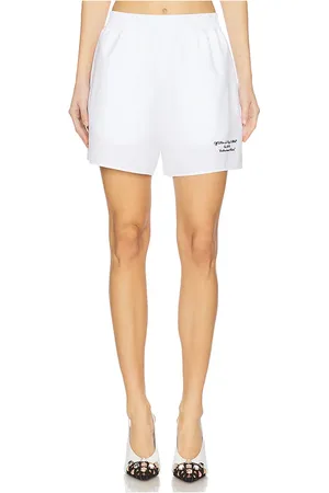 OFF-WHITE Embroidered Poplin Elastic Waist Shorts in . Size 38, 40, 42.