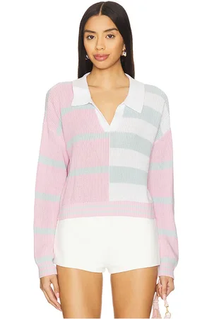 Central Park West Colorblock Cropped Stripe Polo in . Size M, S, XS.