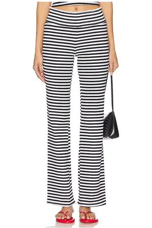 Frankies Bikinis Bambi Rib Pant in Black,White. Size M, S, XL, XS, XXS.