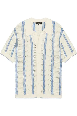 Central Park West Novelty Stitch Buttondown Shirt in . Size M, XL/1X.