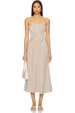 Minkpink Artemis Shirred Midi Dress in . Size M, S, XL.