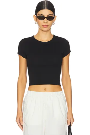 ENZA COSTA Supima Baby Cropped Tee in . Size S, XS.