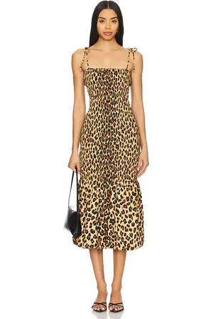 SIMON MILLER Canto Smocked Poplin Dress in . Size M, S, XL, XS.
