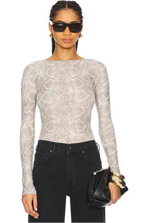 GOOD AMERICAN Mesh Boatneck Bodysuit in . Size M, S, XS, XXXL/3X.