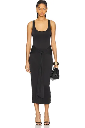 GOOD AMERICAN Slinky Jersey Ruched Midi Dress in . Size M, S, XS, XXL/2X, XXXXL/4X.