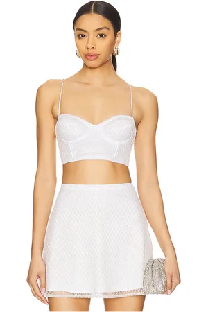For Love & Lemons Glitter Grid Bustier Top in . Size S, XS.