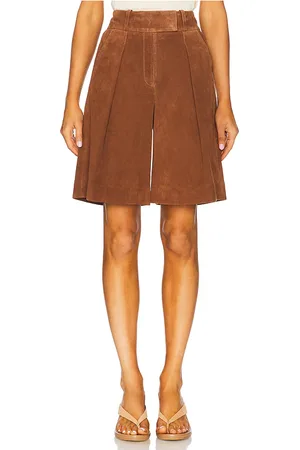Ivy & Oak Lea Suede Leather Bermuda Shorts in . Size 36, 40.