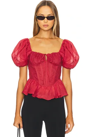Bardot Esra Puff Sleeve Corset Top in . Size 2, 4, 6, 8.