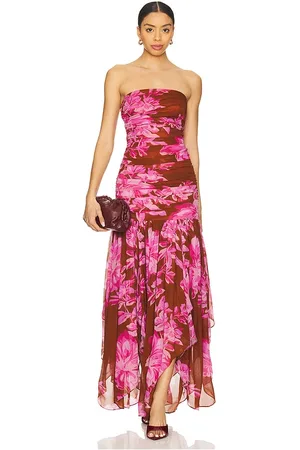 Retrofete Teryn Dress in Brown,Pink. Size S, XS, XXS.