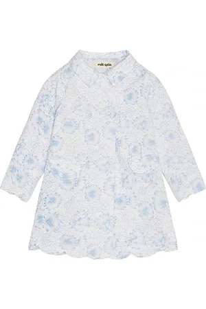 Cult Gaia Kids Adlina Jacket in White,Baby Blue. Size 4, 6.