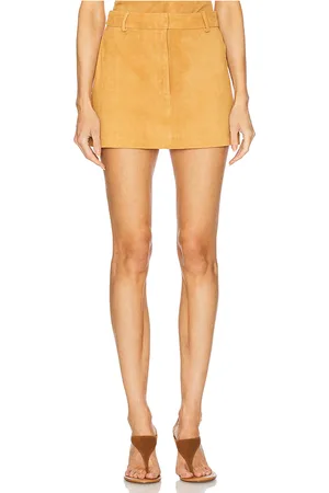 AEXAE Leather Suede Mini Skirt in . Size S.