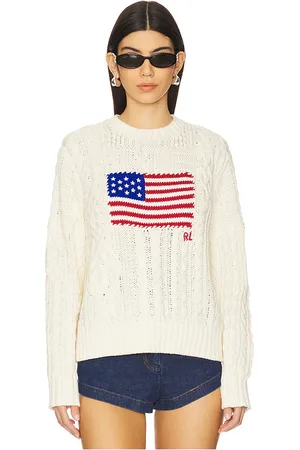 Ralph Lauren Aran-knit Flag Cotton Sweater in . Size M, S, XS.