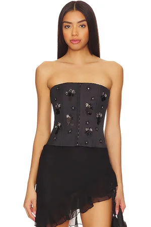DANIELLE GUIZIO Embellished Satin Corset in . Size XS, XXS.