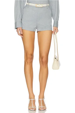 Gestuz Paulia High Waisted Shorts in Slate,Blue. Size 38.