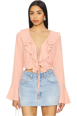 MORE TO COME Denise Ruffle Tie Top in . Size M, S, XS, XXS.