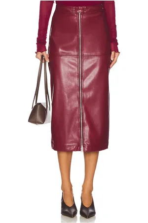 Simkhai Bianca Faux Leather Midi Skirt in . Size M, S.