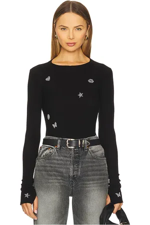 LAUREN MOSHI Mckinley Pearl Hot Fix Elements Thermal Top in . Size M, S, XL, XS.