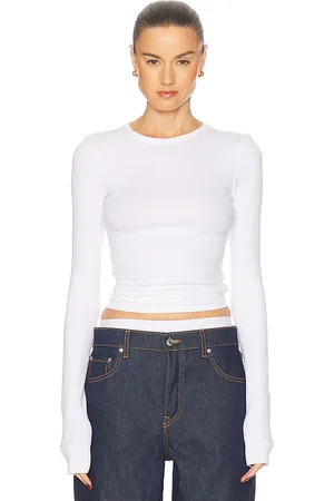 GRLFRND Crew Neck Extra Long Sleeve Tee in . Size M, S.