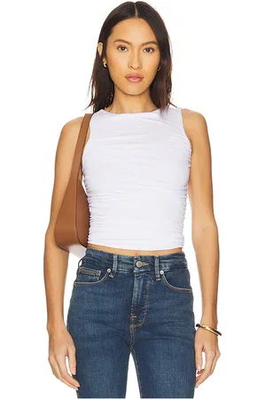 GOOD AMERICAN Ruched Tank Top in . Size M, S, XS, XXL/2X, XXXL/3X, XXXXL/4X.
