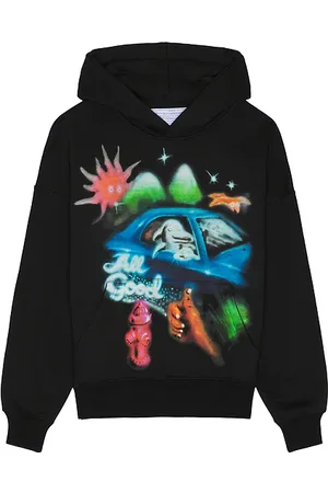 JUNGLES All Good Airbrush Hoodie in . Size M, XL/1X.