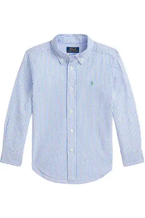 Ralph Lauren Kids Long Sleeve Seersucker Sport Shirt in . Size 4, 6.