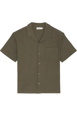Frame Jacquard Relaxed Camp Collared Shirt in . Size M.