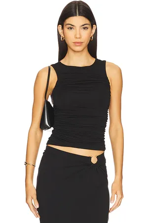 GOOD AMERICAN Ruched Tank Top in . Size M, S, XS, XXL/2X, XXXL/3X, XXXXL/4X.