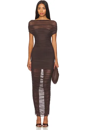 SER.O.YA Noel Off Shoulder Mesh Midi Dress in . Size XXS.