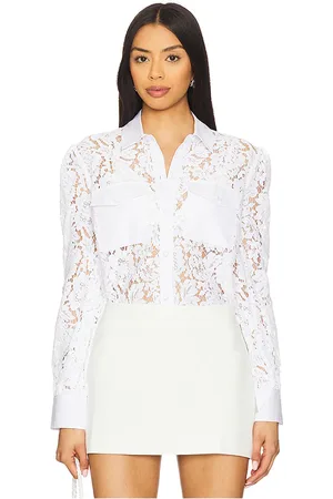 Generation Love Anisa Lace Poplin Shirt in . Size M, S, XL, XS.