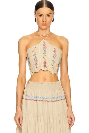 Agua Bendita Serenity Blush Halter Top in . Size M.
