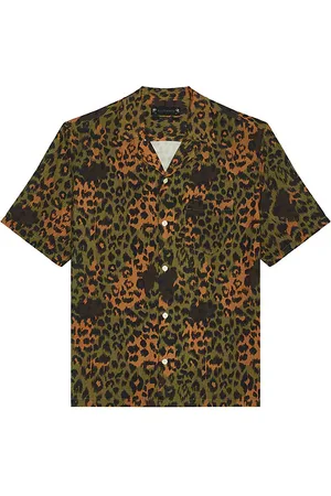AllSaints Styx Leo Button Down Shirt in . Size S, XL/1X.