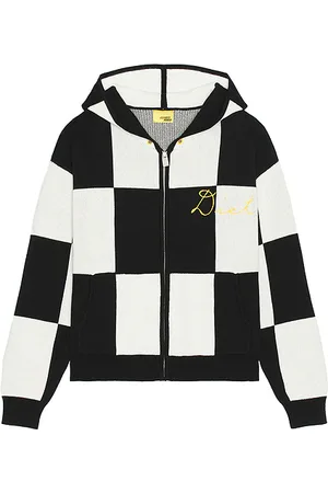 Diet Starts Monday Checkered Jacquard Full Zip Hoodie in . Size S, XL.