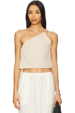 ONIA Textured Gauze One-shoulder Top in . Size M, S, XL, XS.