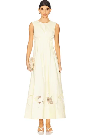 CLEA Anika Embroidered Dress in Cream,Lemon. Size XS.