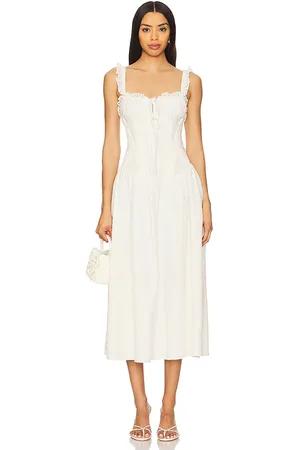 For Love & Lemons Baby Daisy Poplin Midi Dress in . Size M, S, XS.