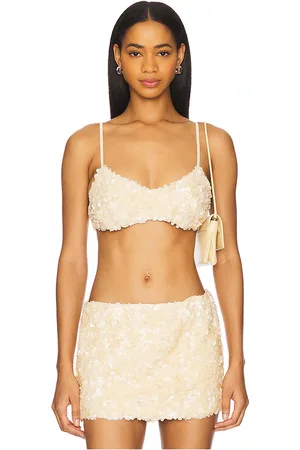 DANIELLE GUIZIO Ari Gathered Sequin Top in . Size XL.