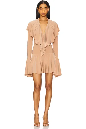 Norma Kamali Long Sleeve Ruffle Mini Dress in . Size M, S.