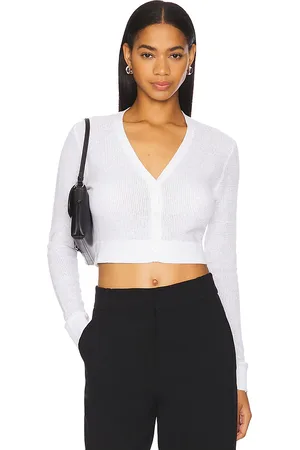 ENZA COSTA Cropped V Neck Cardigan in . Size M, S, XL, XS.