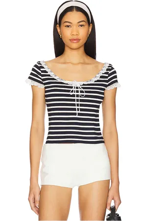 For Love & Lemons Suzette Stripe Top in . Size M, S, XL, XS.