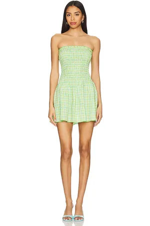 APRÈS Strapless Ruched Mini Dress in . Size M, S, XL.