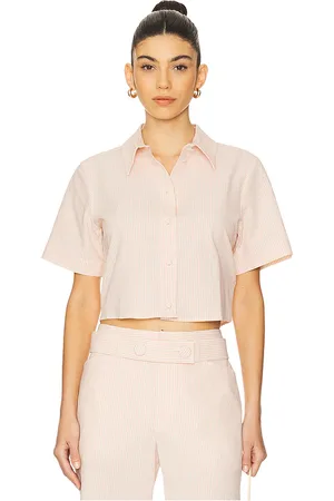 Frame The Seersucker Shirt in Pink,Ivory. Size S, XS.
