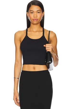 ÉTERNE Cropped Rib Tank Top in . Size M, S, XL, XS.