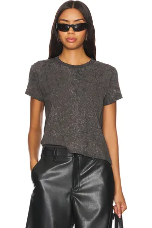 Alexander Wang Shrunken Embossed Logo Tee With Splatter Wash in . Size XS.